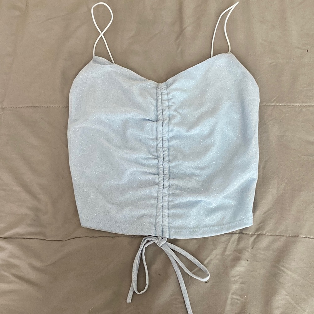 Blue sparkle crop top